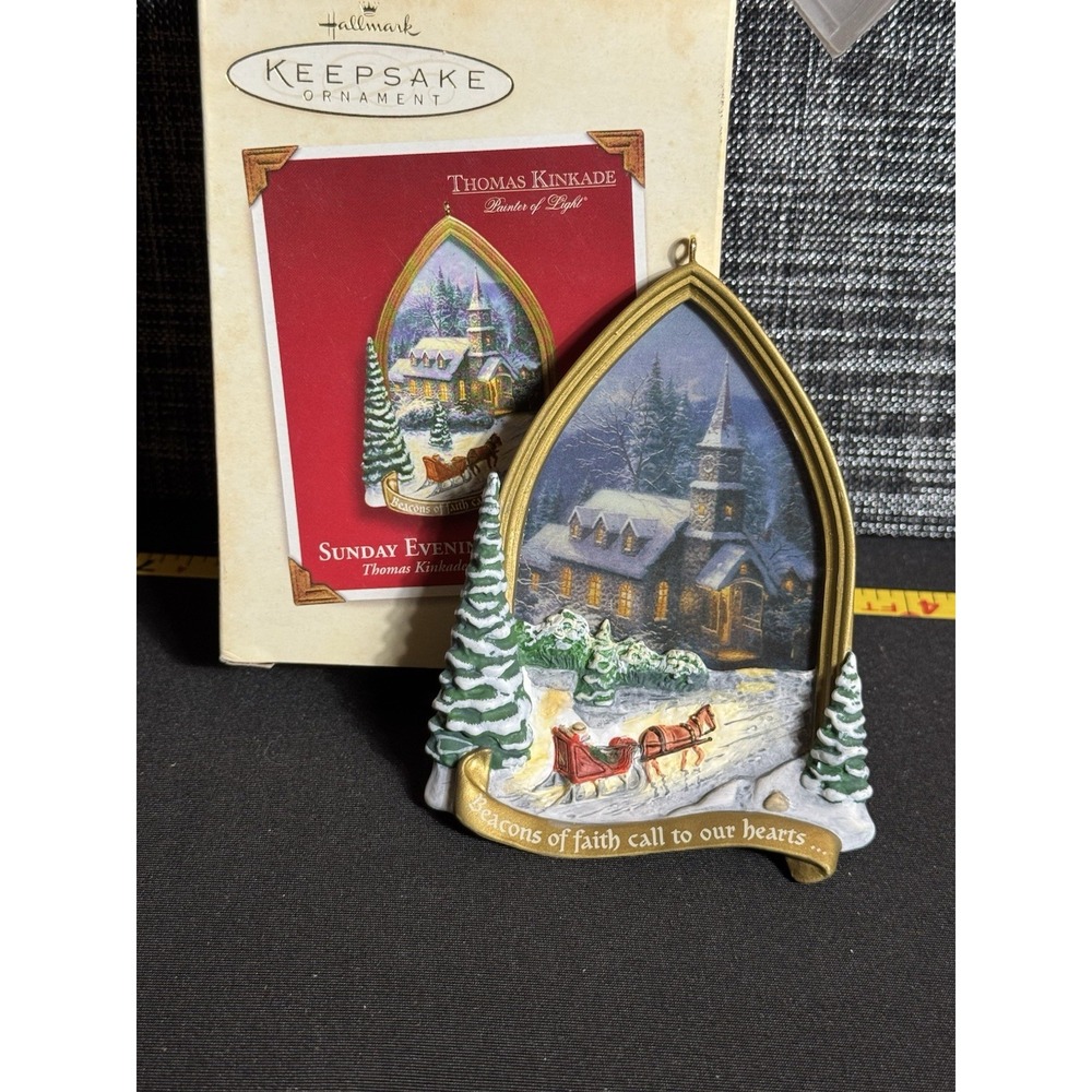 HALLMARK THOMAS KINKADE Sunday Evening Sleigh Ride Christmas Tree Ornament 2002
